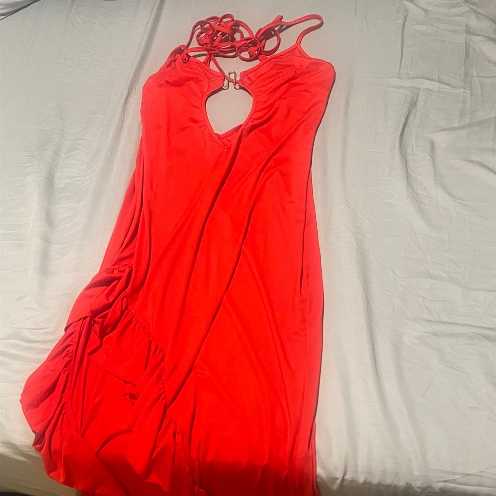 Elegant Red Backless Dress